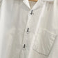 1990 White / Black Metal Ring Closure Contrast Stitch Shirt (~L~)