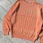 80s Orange / Peach Cable Knit Front Jumper  (~L~)