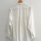 1990 White / Black Metal Ring Closure Contrast Stitch Shirt (~L~)