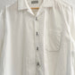 1990 White / Black Metal Ring Closure Contrast Stitch Shirt (~L~)