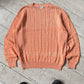 80s Orange / Peach Cable Knit Front Jumper  (~L~)