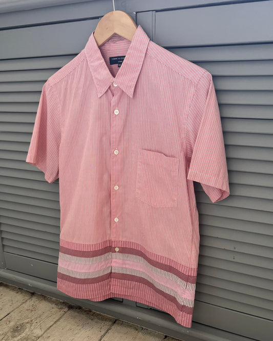2010 Pink Striped Hem Line Patchwork Shirt  (~S~)