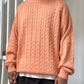 80s Orange / Peach Cable Knit Front Jumper  (~L~)