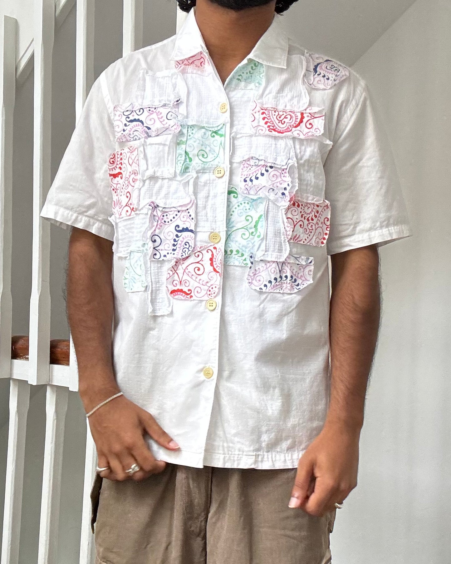 2003 Patchwork Paisley White Shirt (~M~)