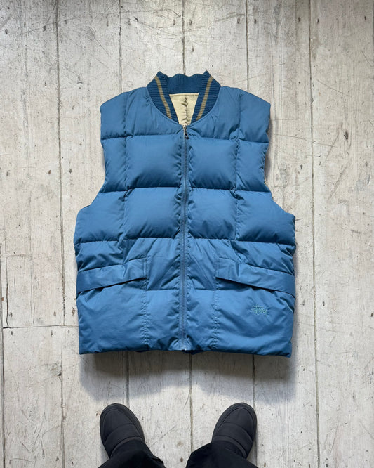 Late 90s Outdoor Blue Square Quilted Puffer Vest / Gilet (~L~)