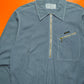 2004 "Lumber" Arabic Patch Half Zip Striped Shirt (M~L)