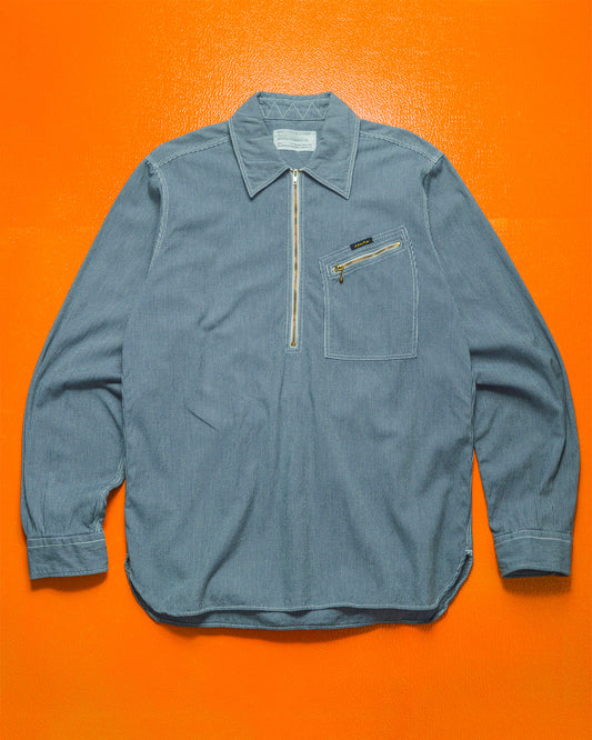 2004 "Lumber" Arabic Patch Half Zip Striped Shirt (M~L)